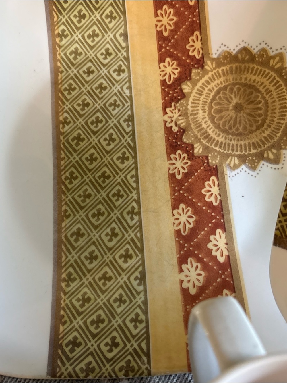 Corelle White Mug with Gold and Brown Mandala Band